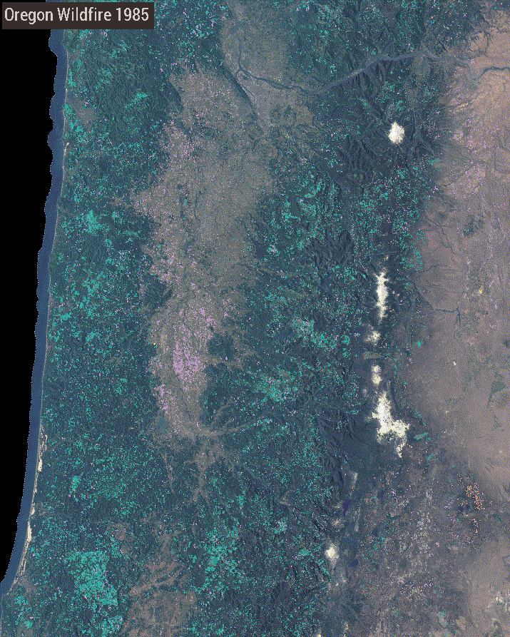 Example area showing LCMS Change over Oregon